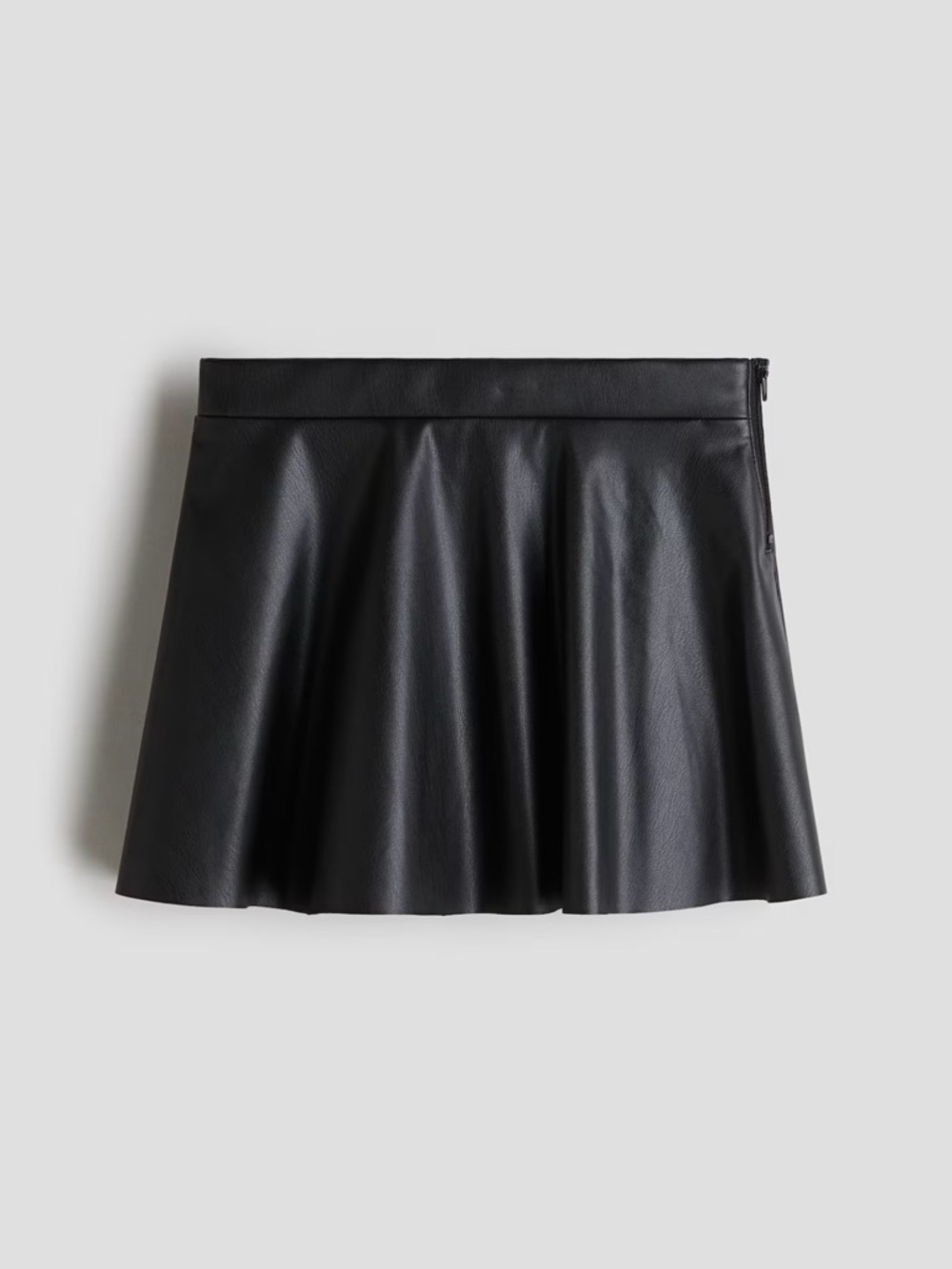H&M Black Leather Flared Skirt Toddler Girl